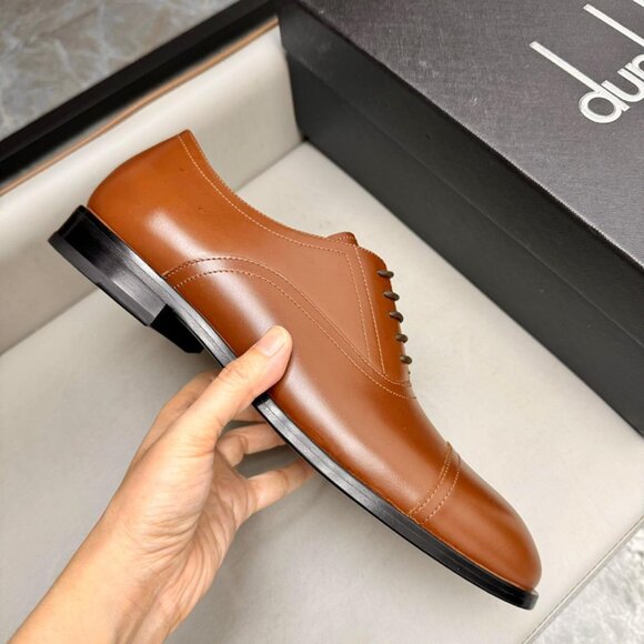 Dunhill Classic Business Pointed Leather Shoes Orange
